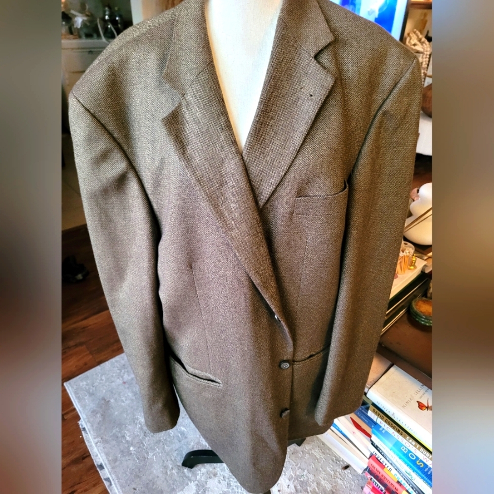 Oscar de la Renta Taupe Men's Blazer
